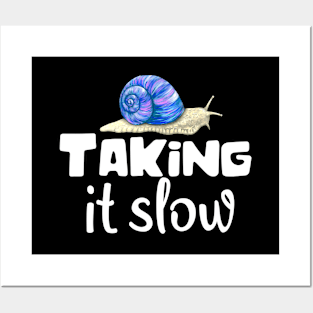 Taking It Slow Funny Snail Saying Posters and Art